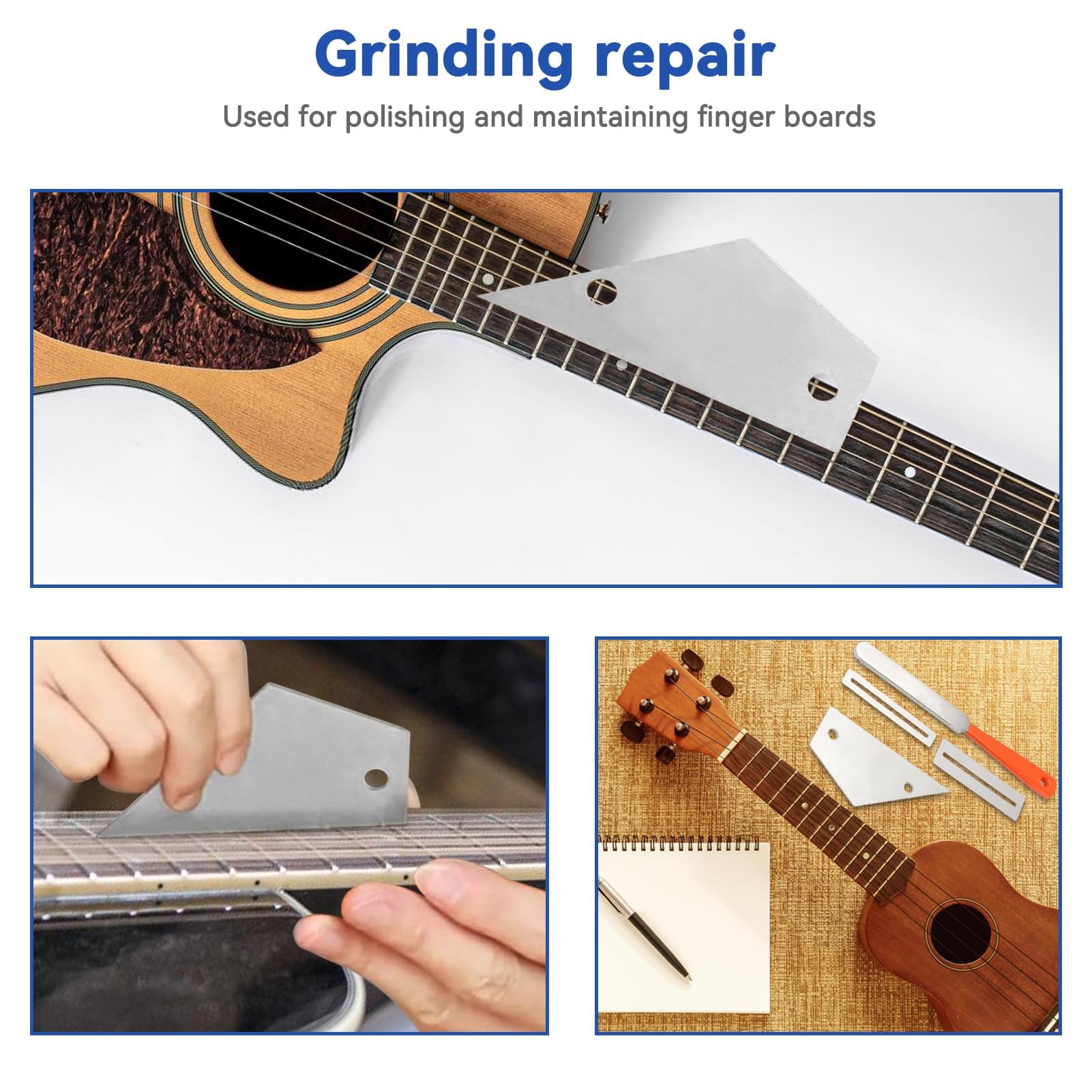 Guitar Luthier Tool Kit – Fret Crowning File, Leveling Beam, Gaskets & Polishing Stones For Repair-1041905