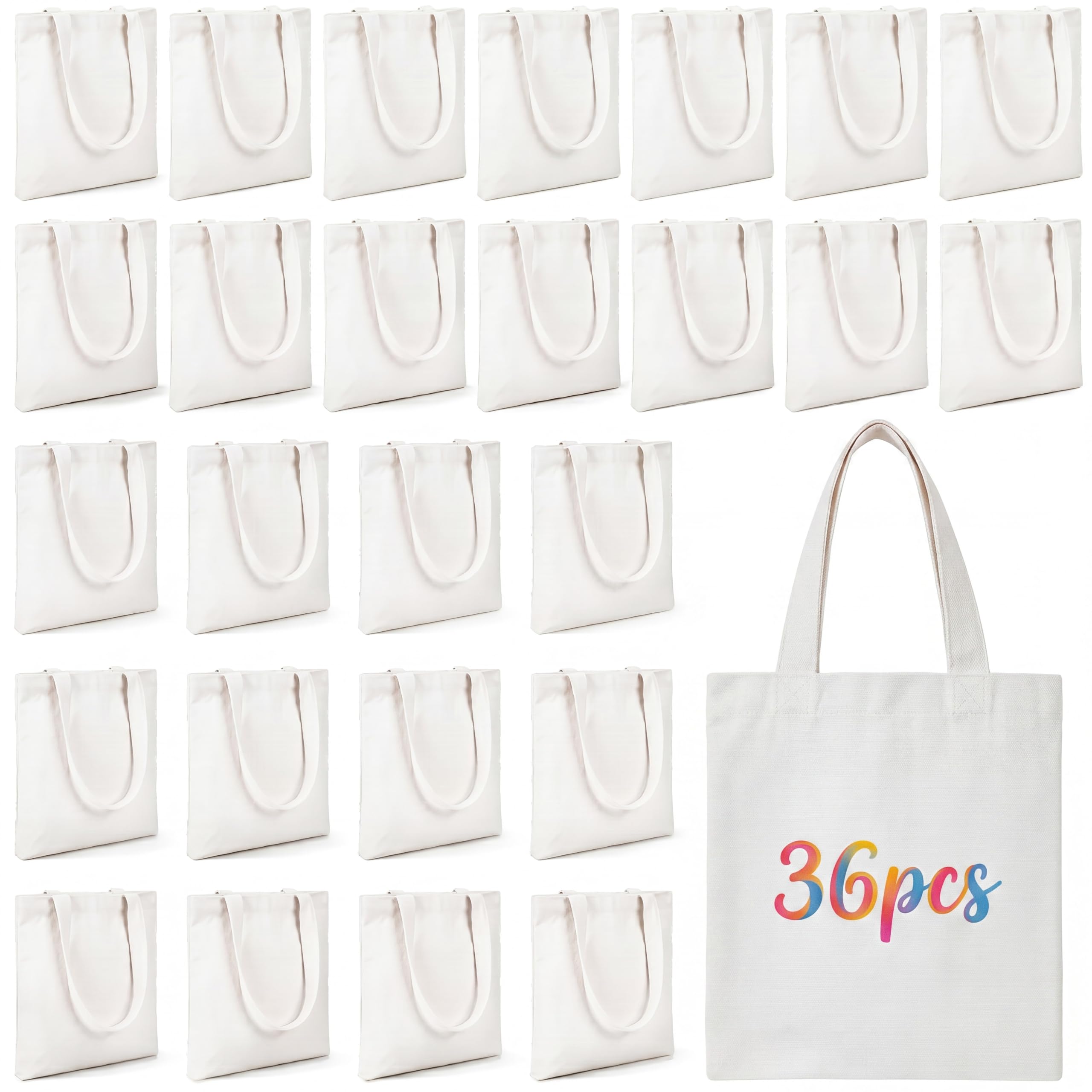 Hestya Mini Tragetasche aus Weißem Canvas Stoffbeutel aus Baumwolle mit Henkel Wiederverwendbar mit Graffiti Print Stofftasche für DIY Werbung Geschenk Medikamente Bemalen Bedrucken Jutebeutel