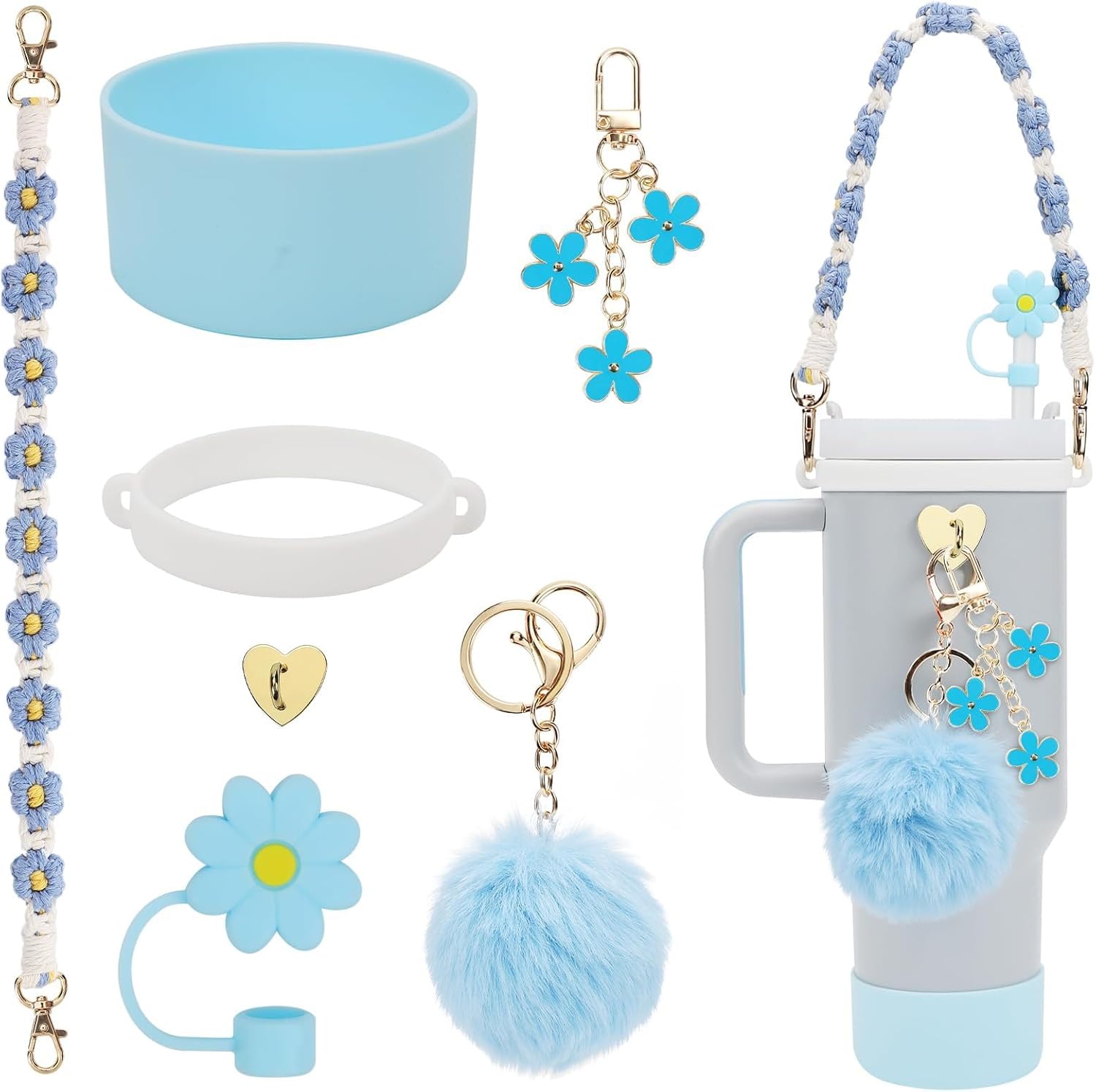 Amazon.com : PINKPIN 7PCS Water Bottle Cup Accessories Set for Stanley ...