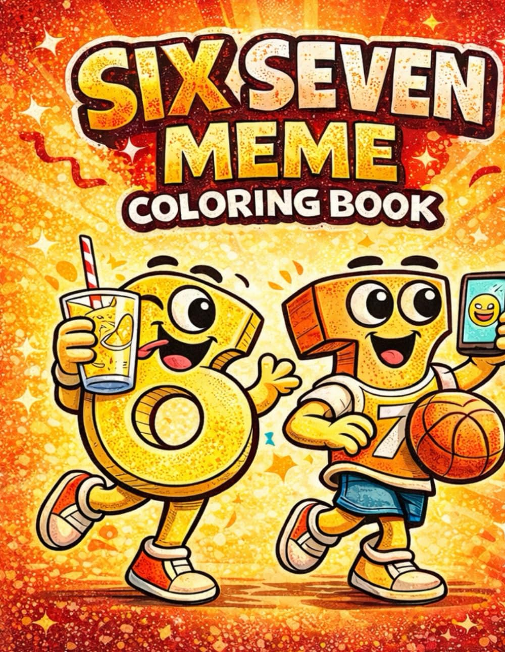 Six Seven Meme Coloring Book: Viral Meme Coloring Pages with Six and Seven – 40 Fun Illustrations to Color
