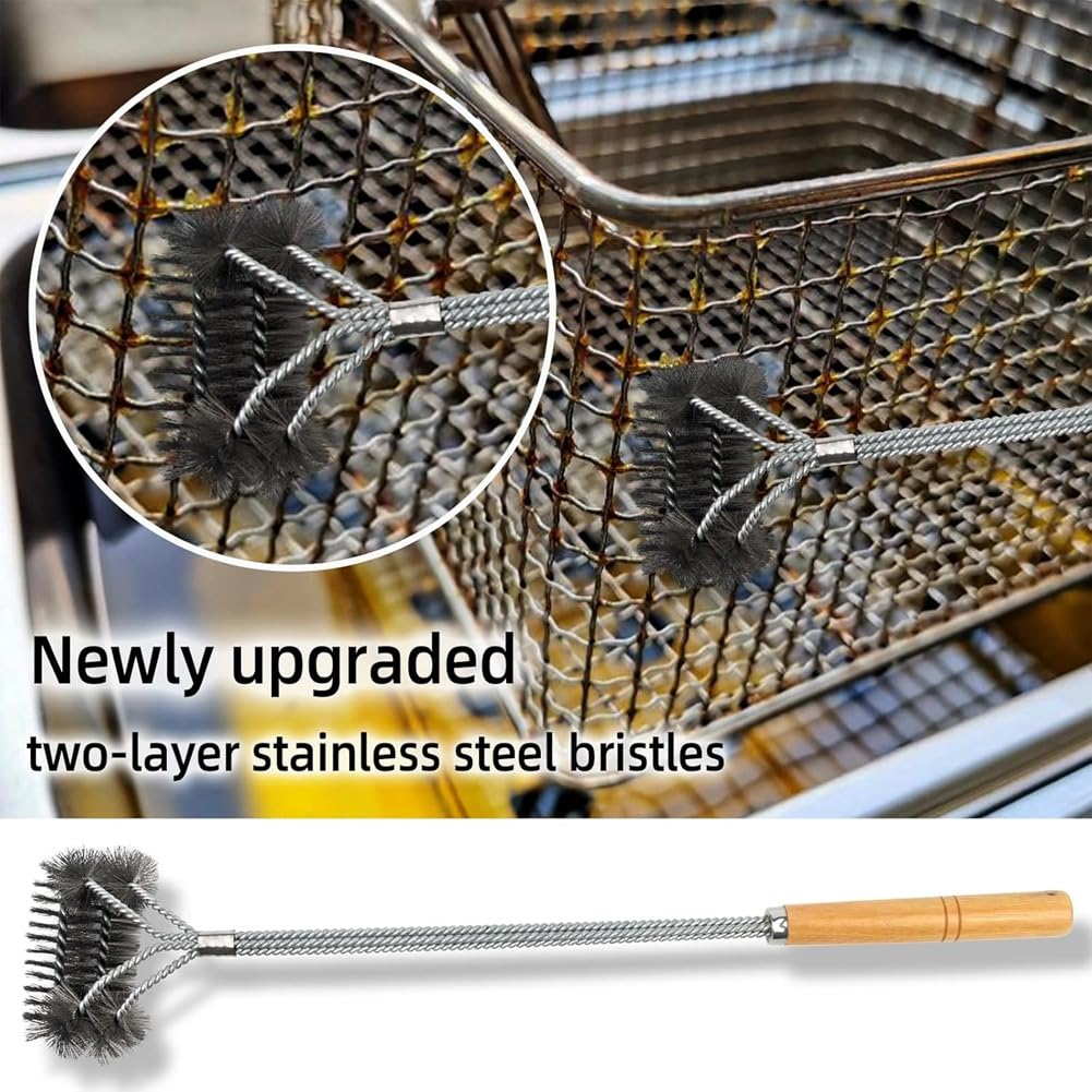 Juego de 4 Utensilios de Limpieza para Freidoras de Acero Inoxidable, Cepillo de Limpieza para Freidoras, Juego de 5 Utensilios de Limpieza para Freidoras