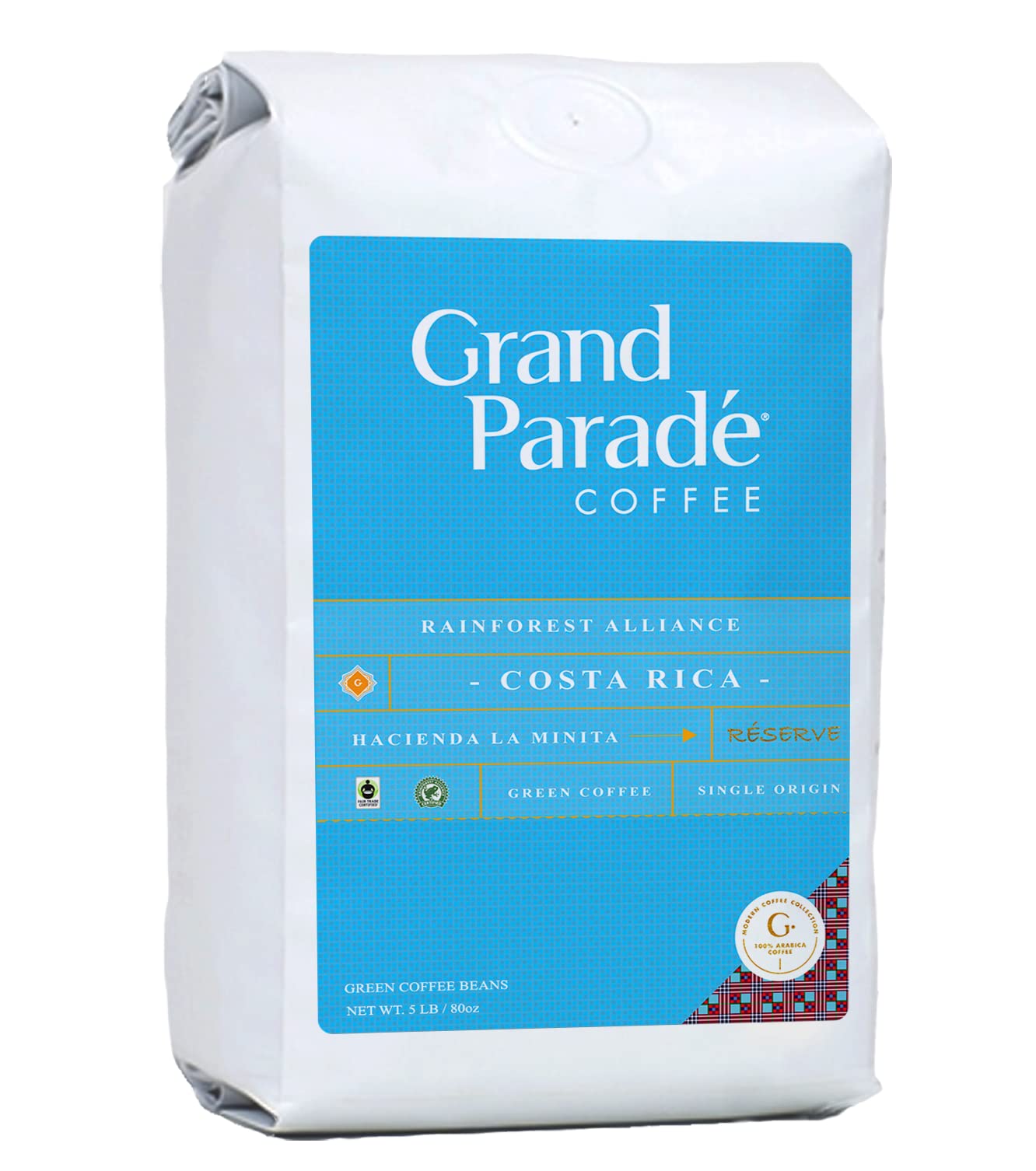 Grand Parade Coffee, 5 Lbs Costa Rica Rainforest Alliance Unroasted Green Coffee Beans, Award Winner Single Origin, Specialty Arabica - Fair TradeRainforest AllianceRainforest AllianceRainforest AllianceRainforest Alliance