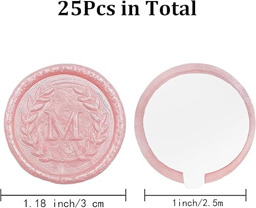 Miniatura 2 de 25 calcomanías adhesivas de sello de cera con letra M, hechas a mano, sin necesidad de sellar, rasgar y usar calcomanías de cera para invitaciones
