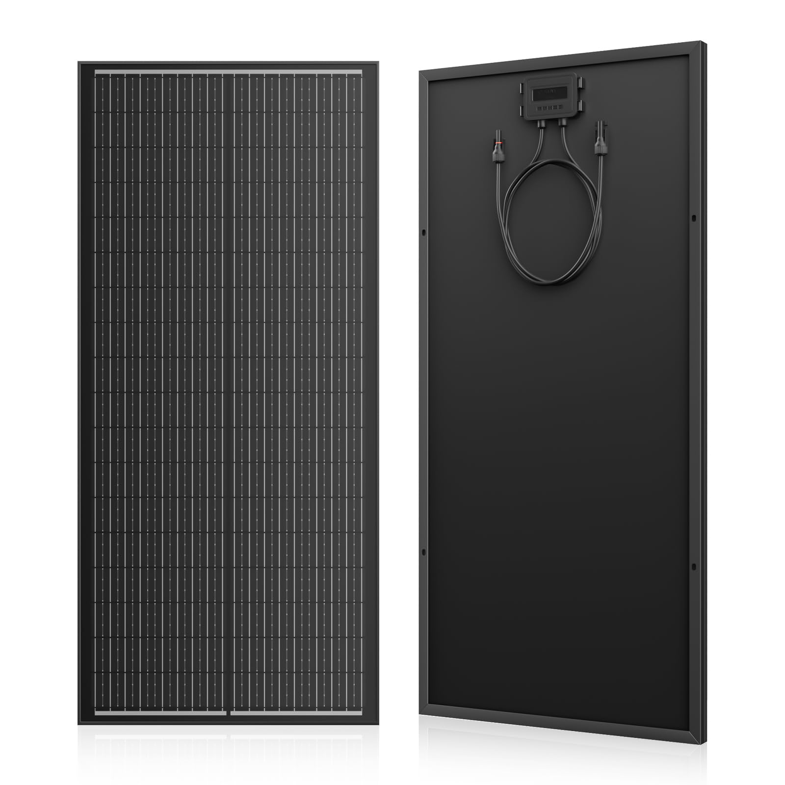 Panneau Solaire Monocristallin 130W - Cadre Noir Aluminium, Haute Efficacité 25% - Pour Balcon, Camping-car, Bateau