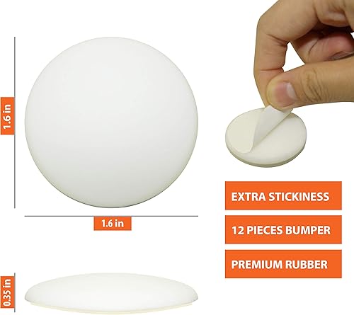 Miniatura 2 de Juego de 12 calcomanías autoadhesivas para parachoques de puerta de alta calidad, fuerte adherencia, protector de pared, tope de perilla de puerta