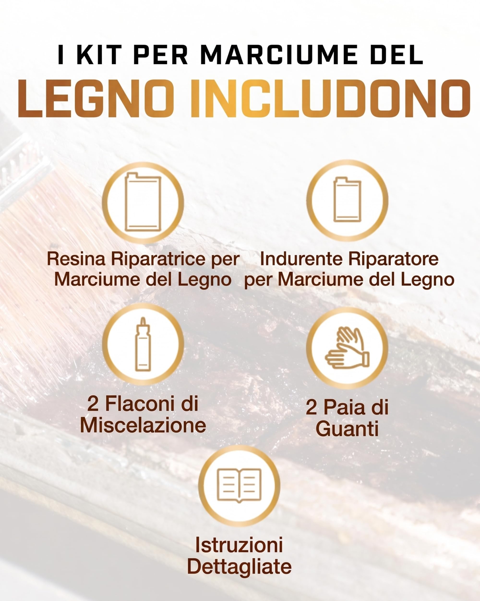 WEST SYSTEM Kit Riparazione Legno Marcio - Stucco per Legno, Misura Media