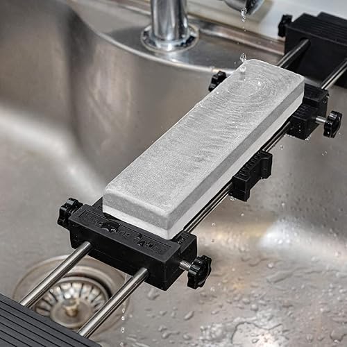 Miniatura 7 de POWERTEC Soporte para piedra de afilar, soporte ajustable para piedra de afilar, 3-14 a 14-14 pulgadas, base de goma antideslizante para afilar