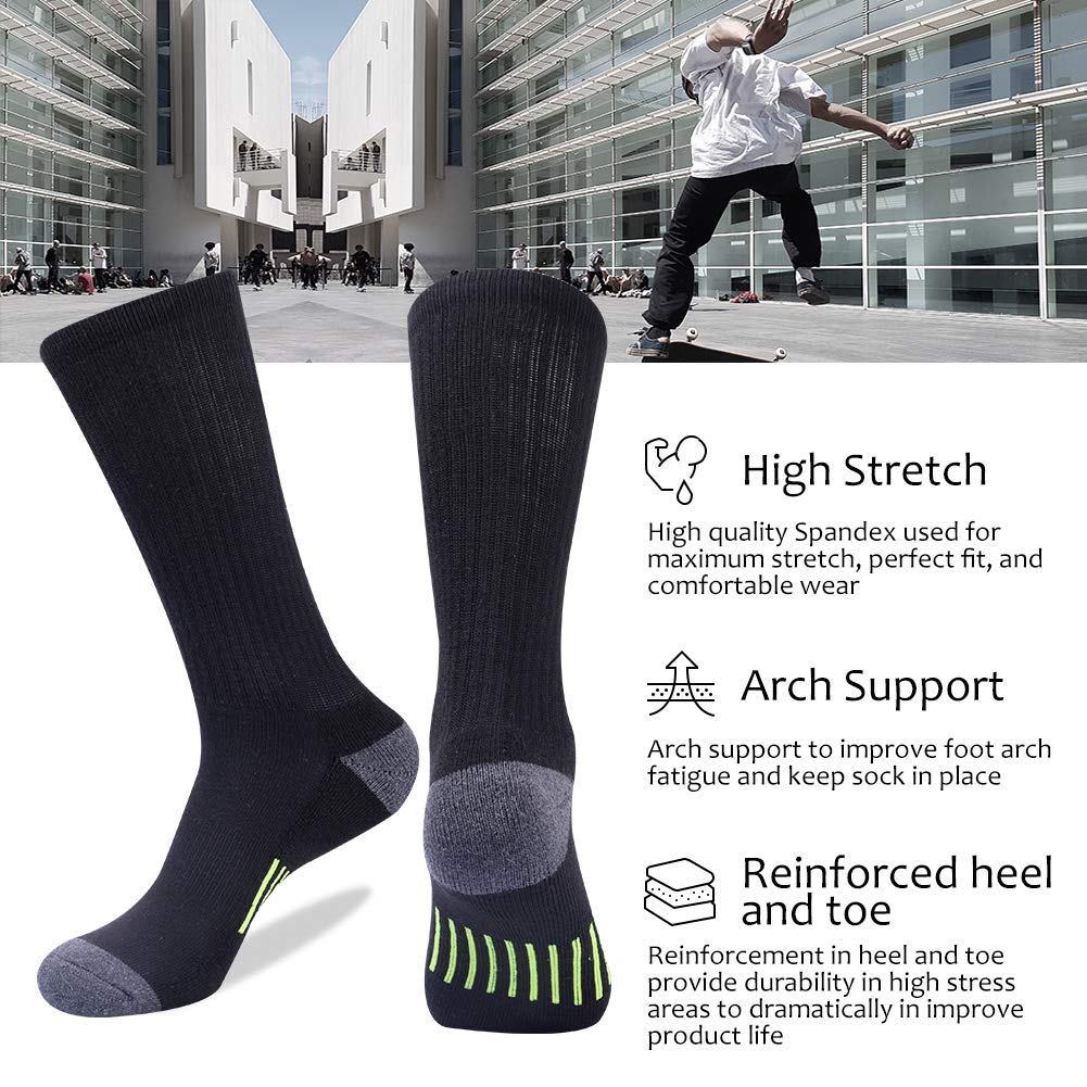 Lot de 6 paires de chaussettes de sport décontractées pour homme, Noir 6 paires.