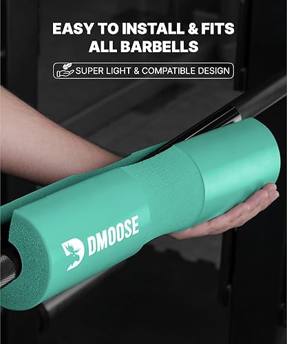Vista 64 de DMoose Fitness Almohadilla de barra para empuje de cadera, sentadillas y estocadas, cojín de espuma gruesa antideslizante para soporte de cuello