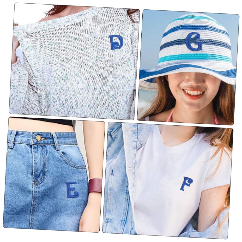 ARTIBETTER 3 Series Parche De Tela Con Bordado De Letras Coser Parches De Letras Parches De Alfabeto De Bordado De Ropa Apliques De Decoración De Blue 52 Piezas X 3