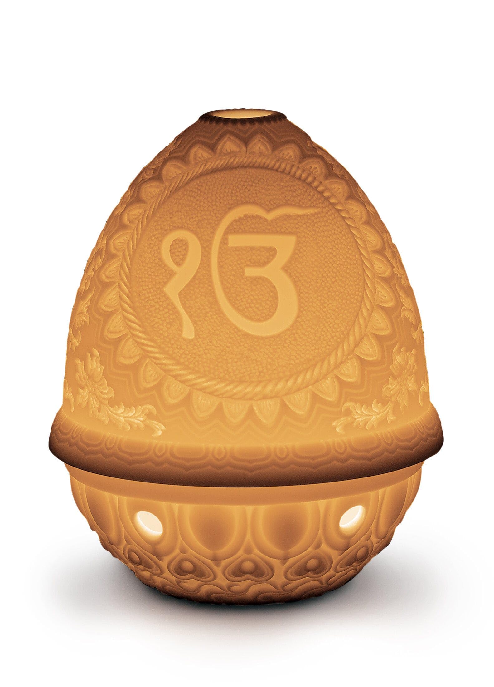 Lladró White Ik Onkar Lithophane. Porcelain Litophane.