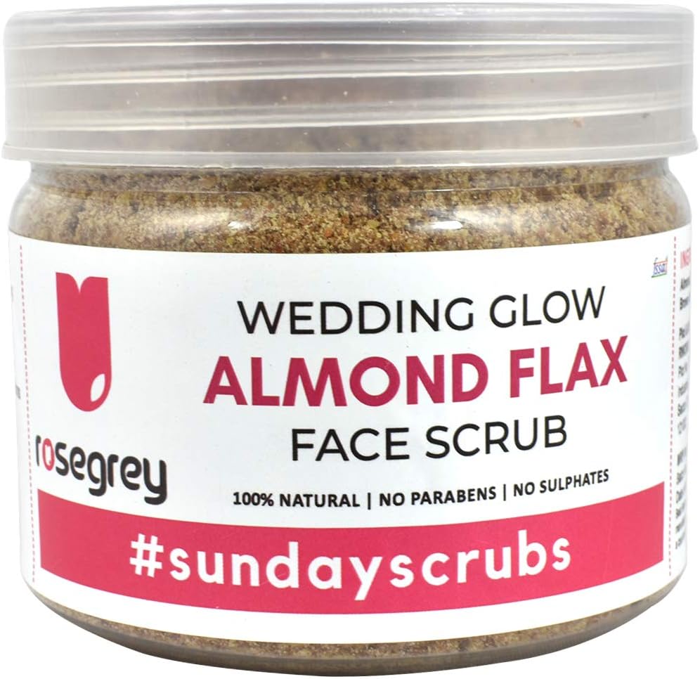 RoseGrey Wedding Glow Almond Flax Sunday Scrub, Ultra Hydrating, Luxurious Scrub made with skin superfoods!