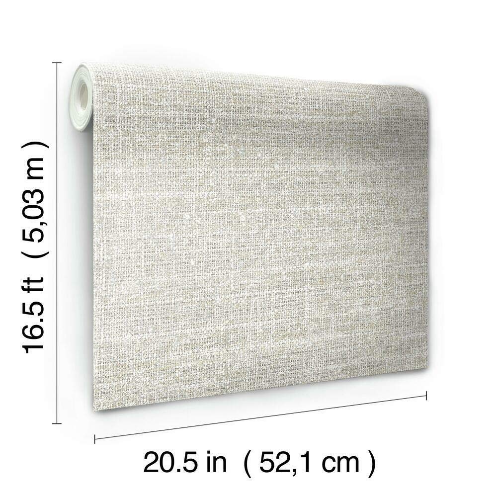 RoomMates RMK11329WP Beige Faux Tweed Peel and Stick Wallpaper, 52.1 x 502.9 cm - Image 3