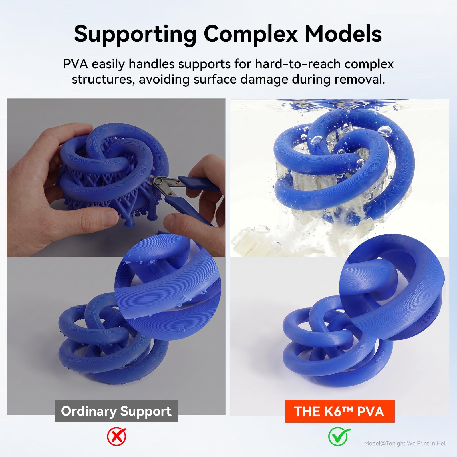 kexcelled PVA Wasserlösliches Filament, Naturfarben 1,75 mm +/- 0,03mm 1kg | Verwendet als Stützmaterial, Kompatibel mit PLA, PETG, ABS, Reusable Spule, für 3D Druck Komplexe Modelle