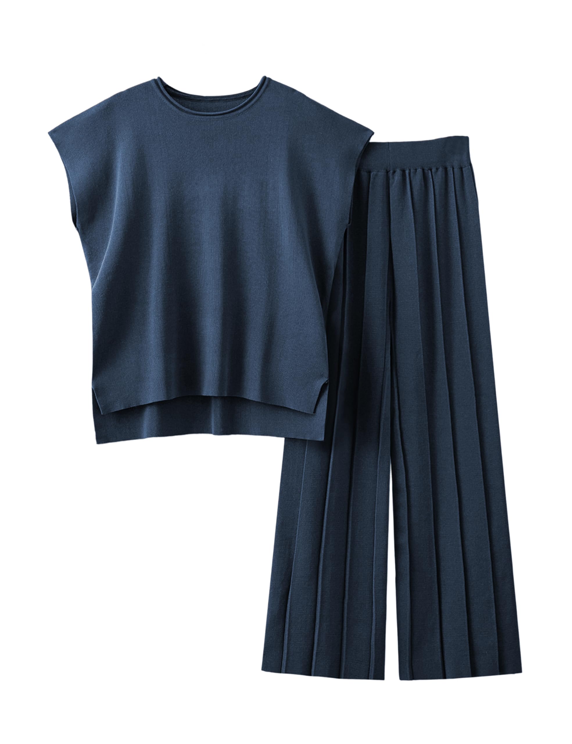 Tanming Women's 2 Piece Outfits Sweater Set Knit Pullover Tops High Waisted Pants Sweatsuits Lounge Set