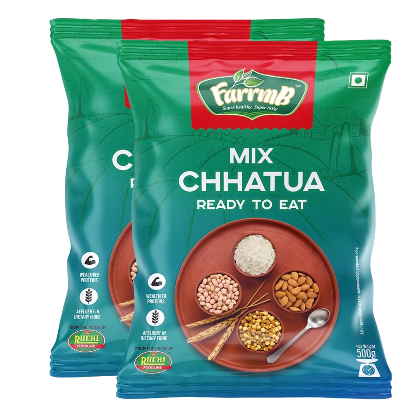 FarrmB Mix Chhatua Multigrain Health Mix | Ready to Eat Instant Breakfast | Rich in Protein & Dietary Fibre | Nutritious Energy Food for Kids & Adults | 500g (Pack of 2)-image-23
