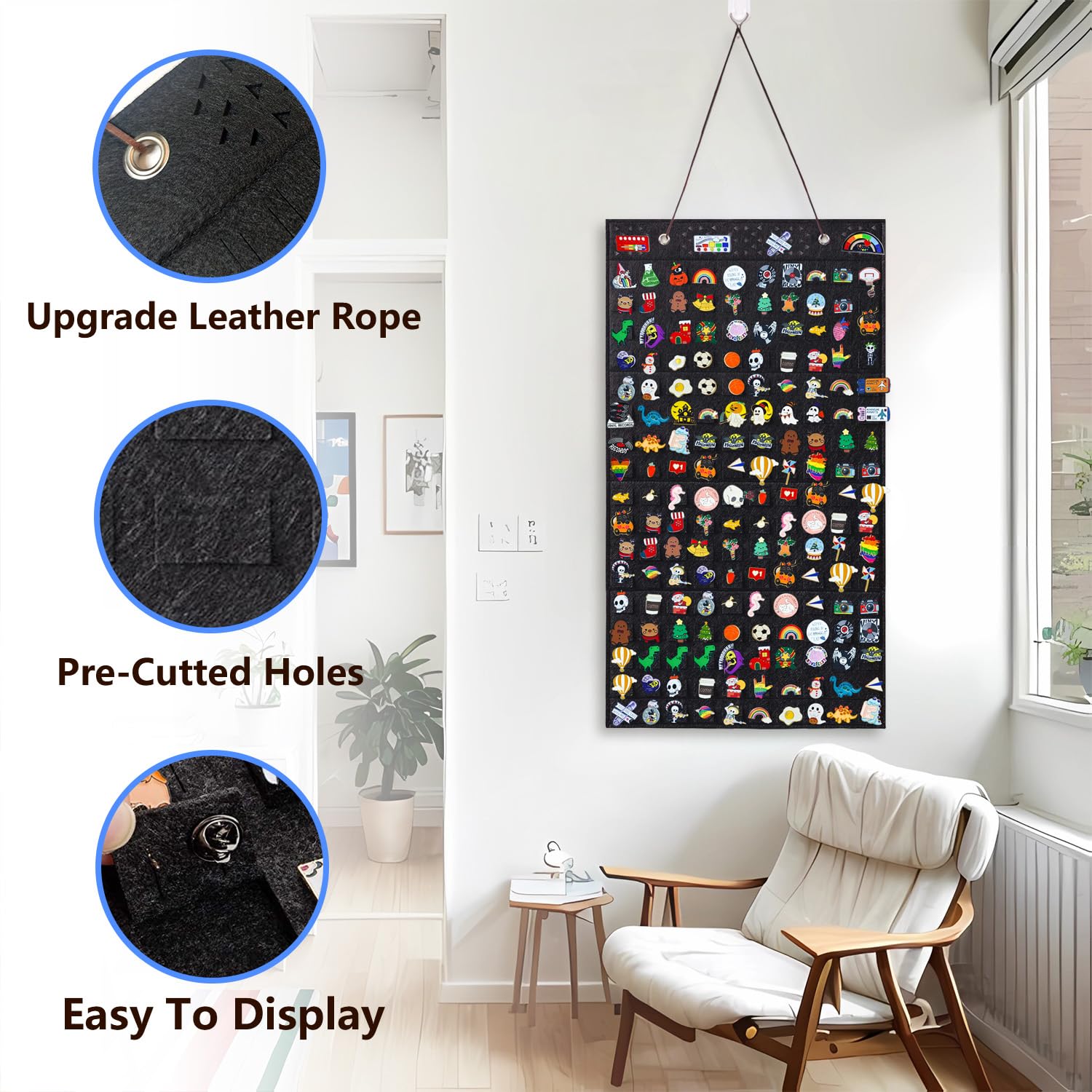 Collector Pin Board,Pin Collections Storage Holder,Enamel Pin Hanging Display Board,Pin Board For Pins Collection,Pin Holder Display For Wall,Enamel Pin Organizer Display Case(170 Slots,Black)
