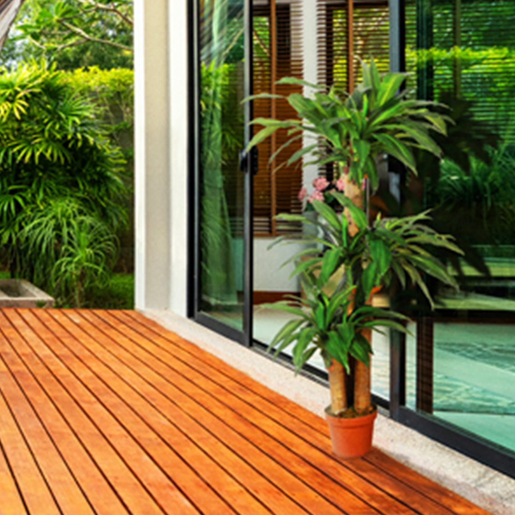 PLANTAWA Planta Dracena 145cm Plantas Artificiales Decoración para Interior y Exterior, Planta Artificial con Maceta para hogar Ideal para salón Cocina terraza o jardín