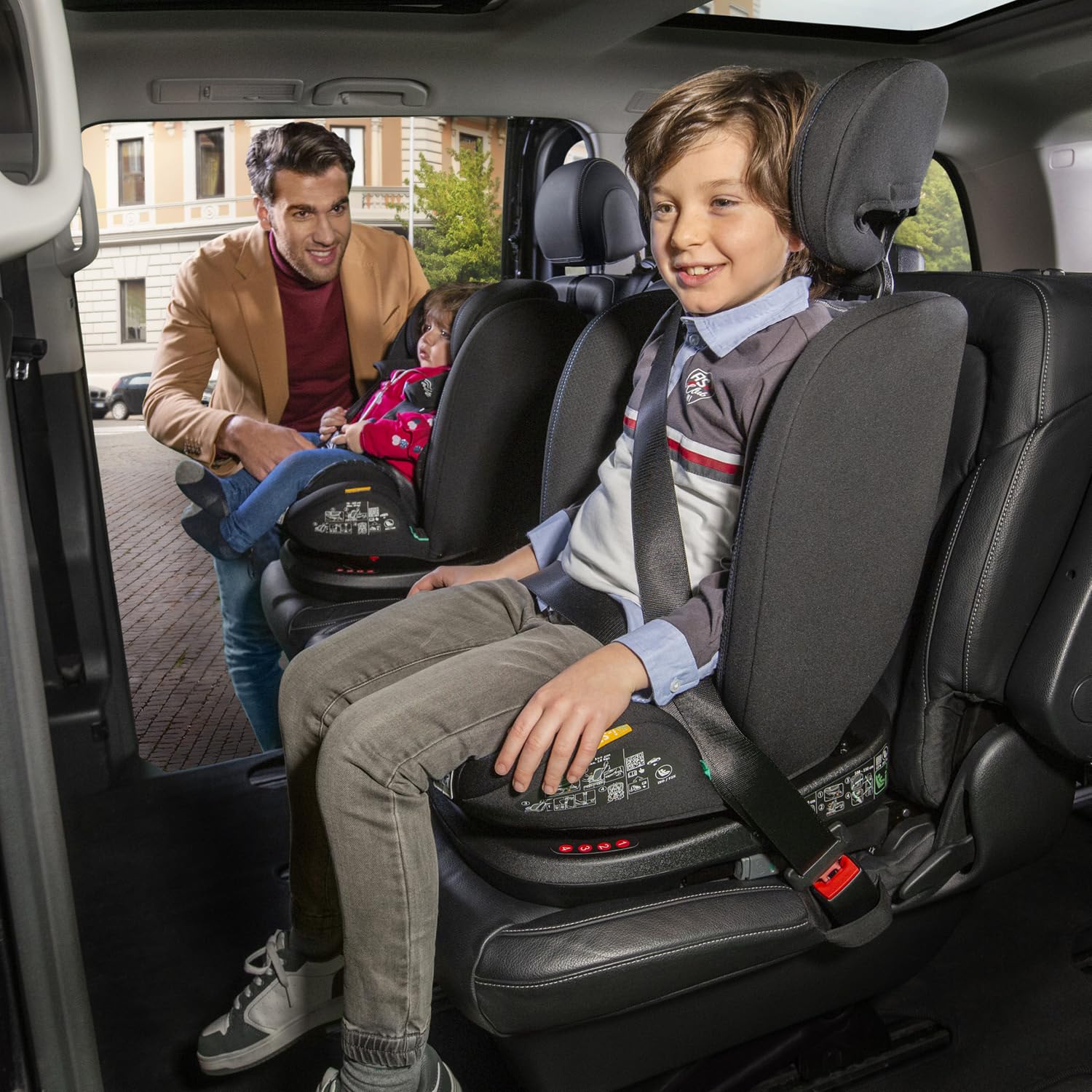 Seggiolino Auto Mokita I-Size, con sistema Isofix, per bambini di altezza compresa tra 76 e 150 cm, utilizzabile a partire dai 15 mesi, Riduttore incluso, Grigio