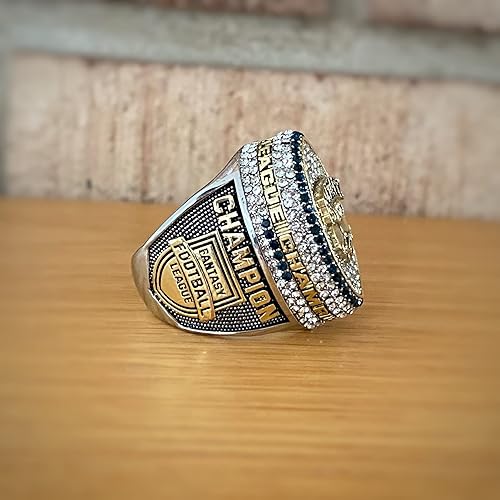 Miniatura 6 de Anillo de trofeo del campeonato de fútbol de fantasía masiva 2022  Premio chapado en oro y plata para el ganador de la Liga de Fútbol Fantasía