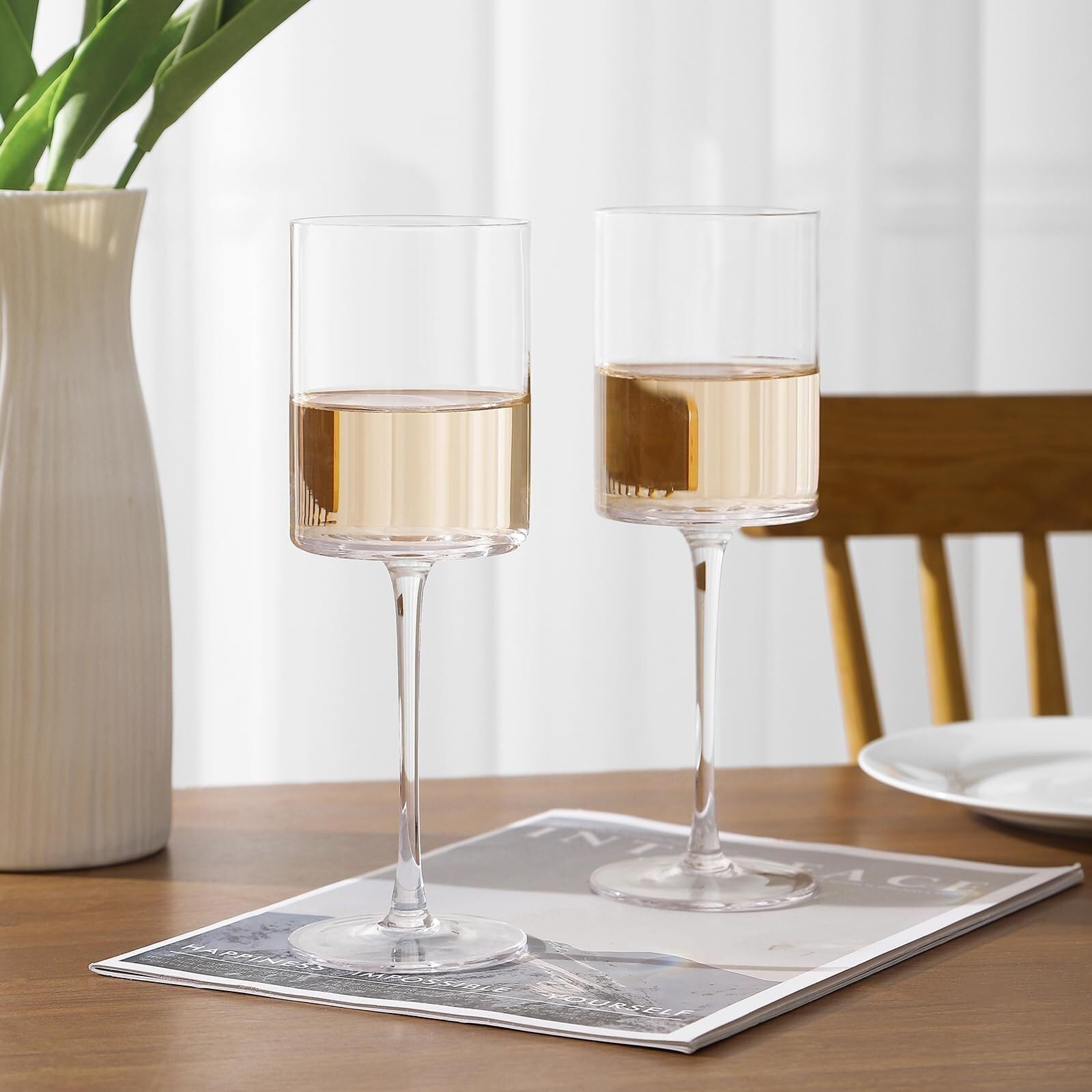 Set di 2 bicchieri da vino da 13 once, eleganti bicchieri in vetro soffiato a mano for vino rosso bianco, calici di alta qualità cristallini Bicchiere per bevande
