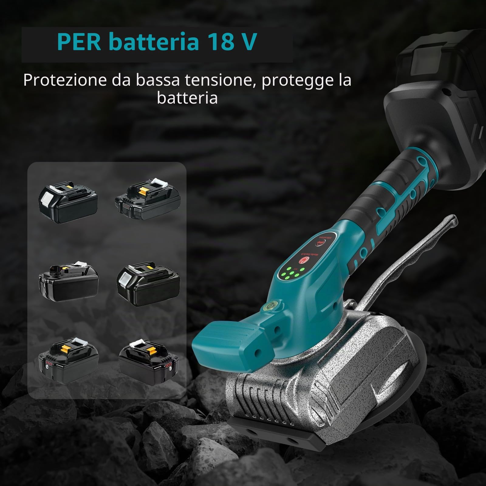 Strumento vibrante per piastrelle compatibile con batteria Makita da 21 V, senza fili, con display digitale a 8 velocità, per pavimenti, piastrelle, pareti, pavimenti e piastrelle (senza batteria)