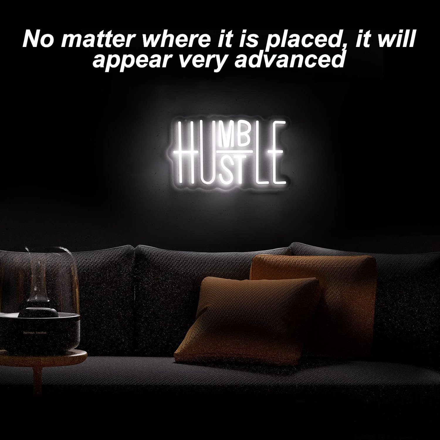 Hustle LED Neon Sign for Wall Decor, Words LED Neon Lights Party Decorations, USB Powered Switch Brightness Adjustable for Office Room, Gym Room, Man Cave, Gamer Room Decor (Hustle (White)) - Image 6