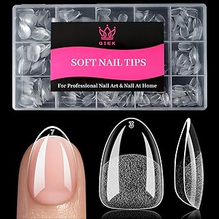 240 Stück 15 Größen Nail Tips für Gelnägel Ultra Kurze Mandel Soft Gel Nageltips Full Cover Nail Tips Pre-Shaped Press On Nails Kein Feilen Erforderlich Fake Nagel Tips für Home DIY Nageldesign