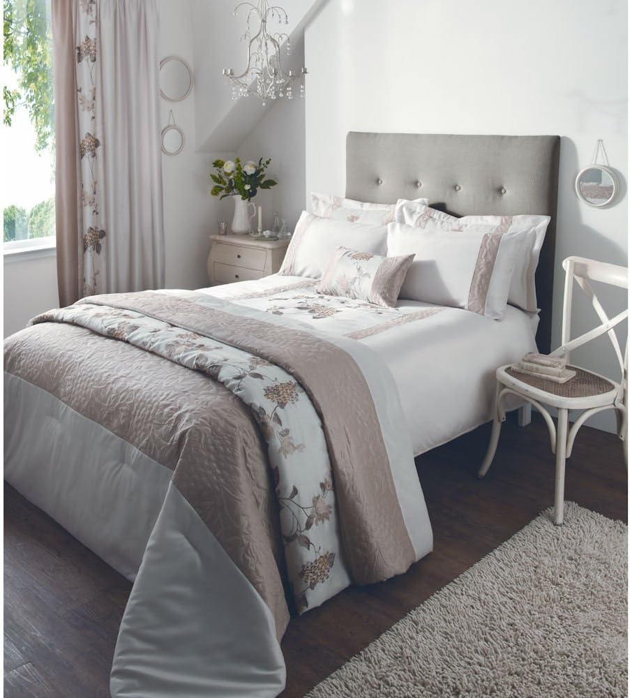 Catherine Lansfield Home Rich Floral Embroidered Faux Silk