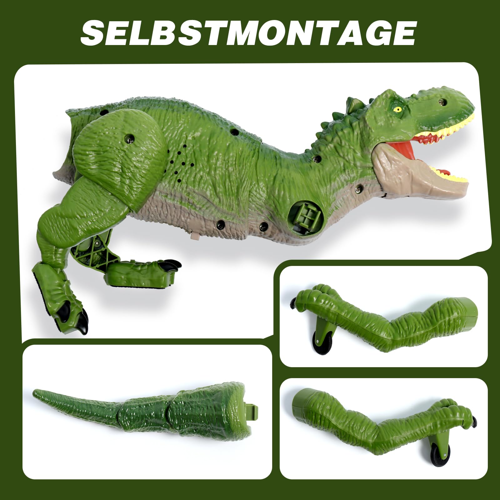 Sunrad Kinder Ferngesteuertes Dinosaurier Spielzeug,Elektronik T-Rex Dino Spielzeug mit Sprühen, Lichtern und Brüllen, Gehen, Dinosaurier Spielzeug für Jungen Mädchen ab 3 4 5 6 7 8 Jahre Geschenk