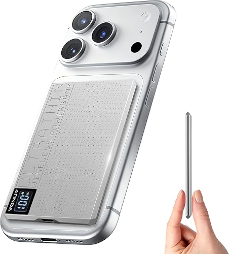 Magnetic Portable Charger 5000mAh with 15W Wireless & 20W PD Fast Charging,Ultra-Slim Travel-Ready Design,LED Display & Premium Metal Shell,Compatible with iPhone 16/15/14/13 Pro/Pro Max/Plus