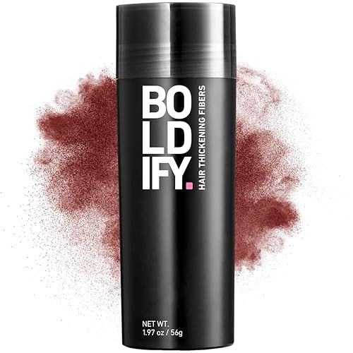 BOLDIFY - Fibras de pelo para el cabello fino (castaño oscuro), indetectables, botella de 2 onzas oculta completamente la pérdida de cabello en 15
