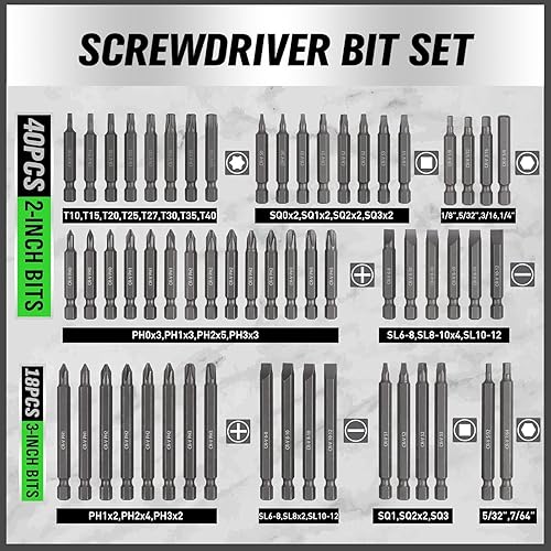 Miniatura 3 de SWANLAKE 232-Piece Ultimate Screwdriver Bit Set, Cr-V Impact Driver Bit Set, Includes Security Bits, Nut Driver, Ratchet Wrench and Bits Holder