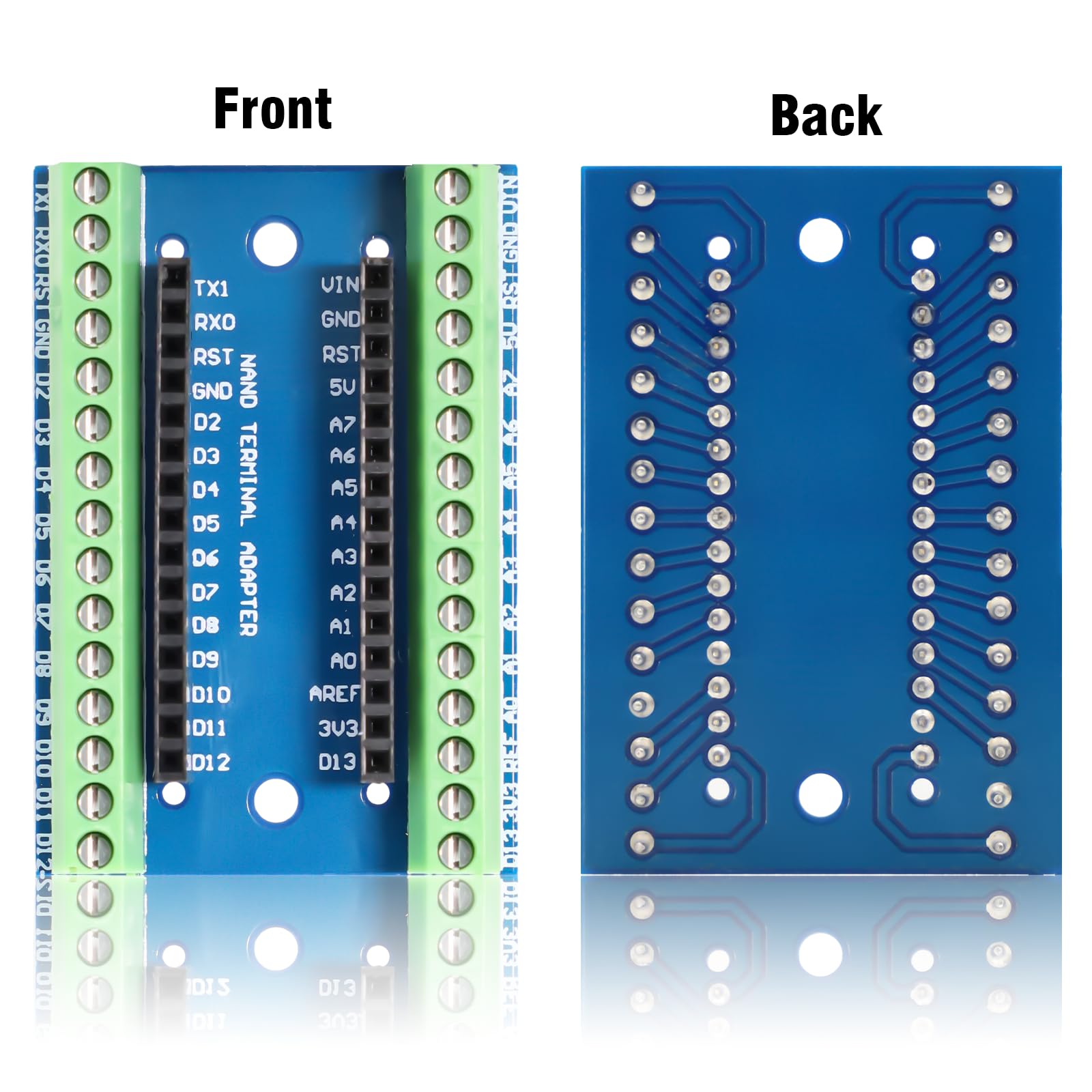 Nano Scheda di Estensione RUIZHI 2 pezzi Scheda di Estensione Adattatore Nano per Piastra con Connettori a Vite compatibile con Arduino