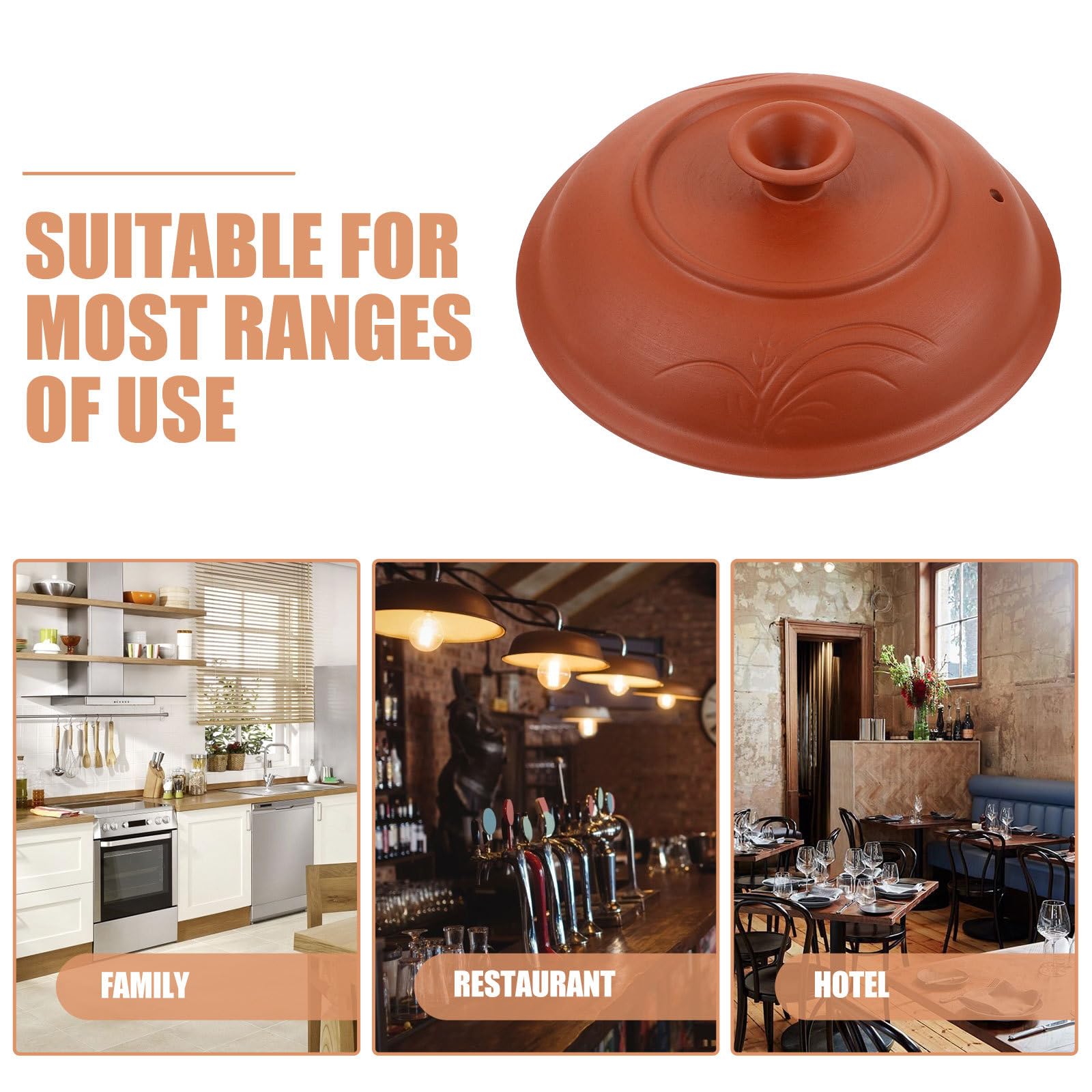 Coperchio in per Pentola Multiuso in Terracotta 45-60L con di Sfiato Manico Ergonomico e Liscio Adatto per Stufati Brodi e Cucina Domestica