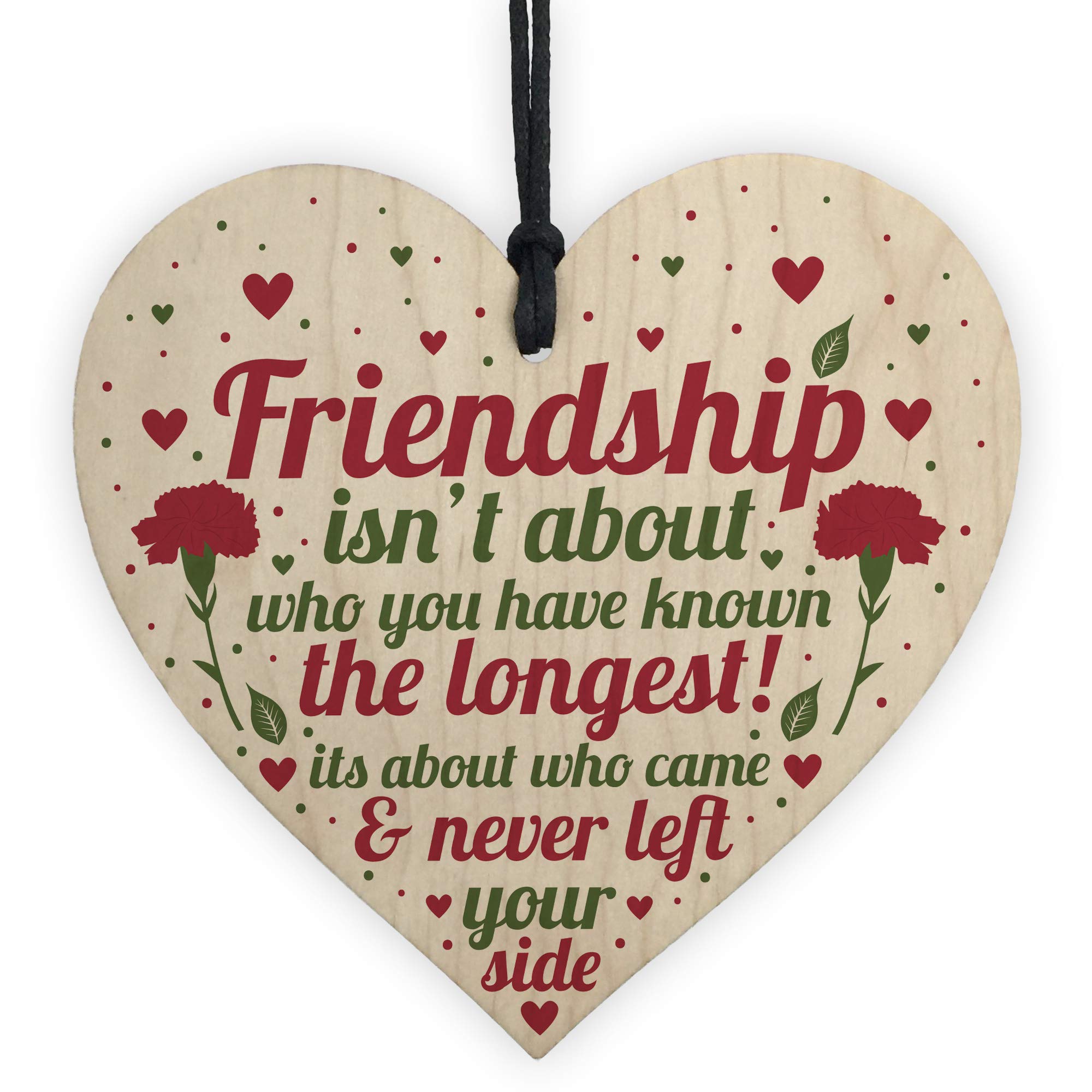 Red Ocean FRIENDSHIP Birthday Christmas Wooden Heart Best Friend Keepsake Plaque THANK YOU