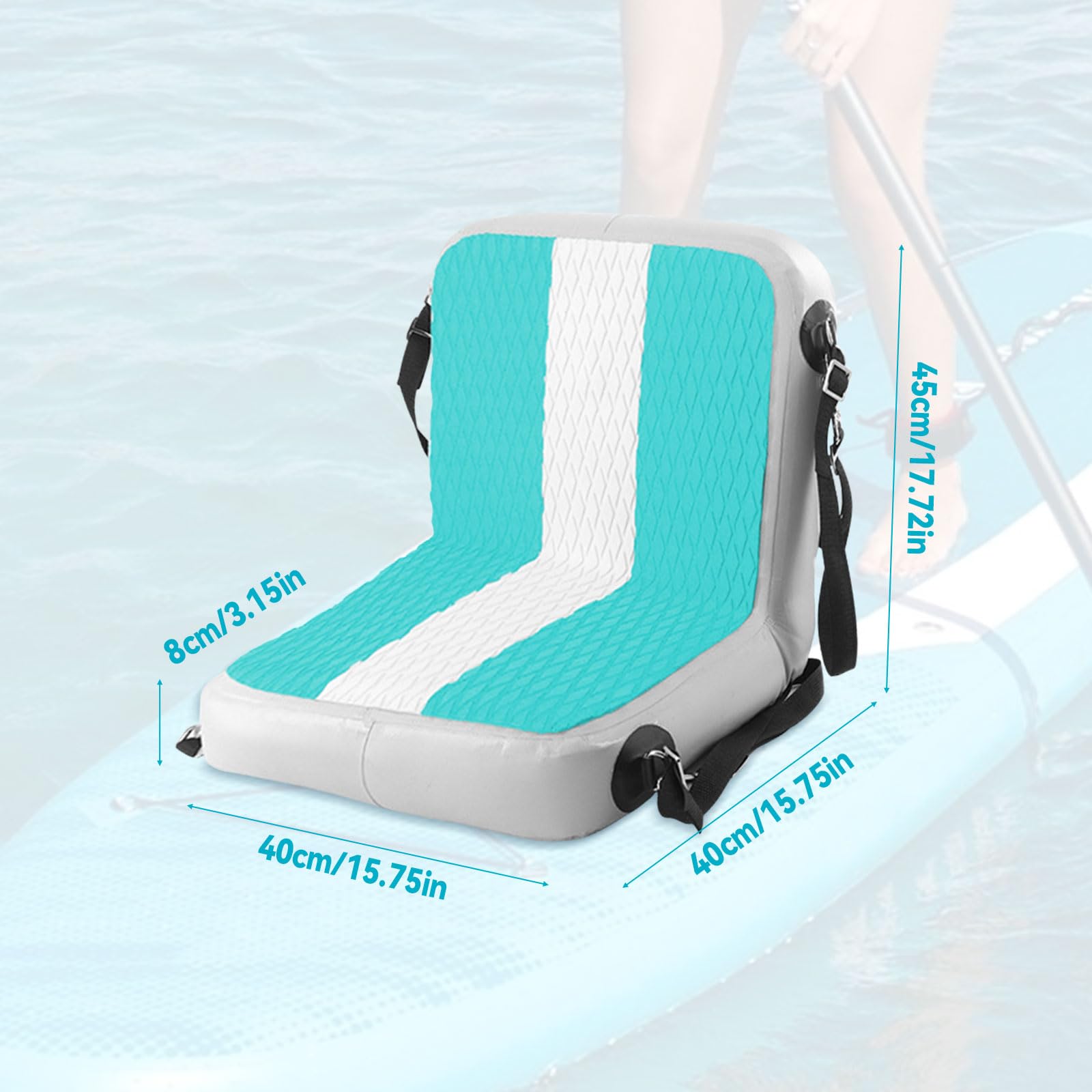 Sedile gonfiabile per kayak con supporto posteriore, sedile gonfiabile aggiuntivo per tavole gonfiabili, sedile per canoa, sedile per barca, sedile SUP, sedili kayak di supporto, confezione da 2