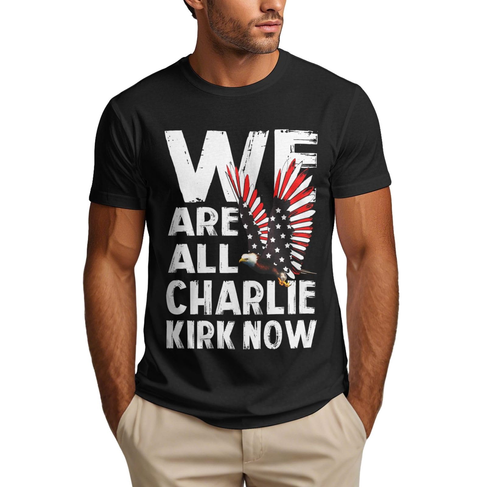 Anceky Unisex As Pic We Are Charlie Kirk Shirt Rest In Peace Charlie Kirk T-Shirt Short Sleeve Tee