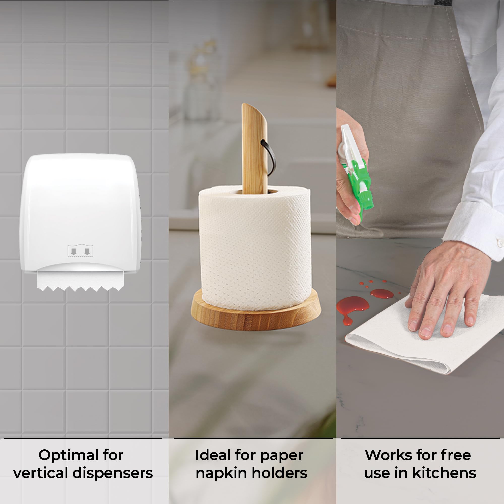 Restaurantware -Clean tek Professional - Toalla de Papel de 600 pies x 8 Pulgadas, 1 Rollo de Toalla de Papel de baño, los dispensadores se Venden por Separado, 1 Capa, Rollo de Toalla de Papel