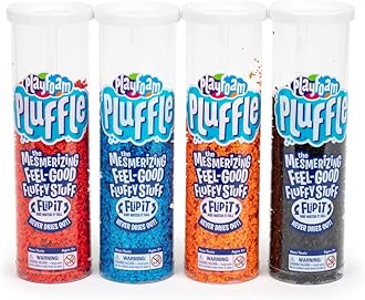 Educational Insights Pluffle® 4-Pack - Sensory Bin Foam Set, No Mess Alternative to Sand Toys & Slime for Toddlers at Home or in The Classroom, Fun Sensory Table Filler, Gift for Kids Ages 3+