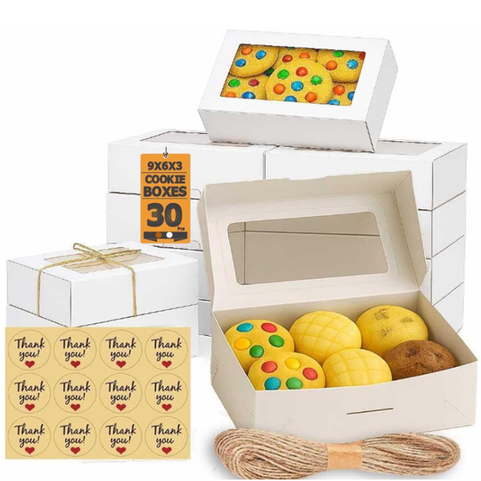 Leafiew 9x6x3 Cookie Box White 30 Pack