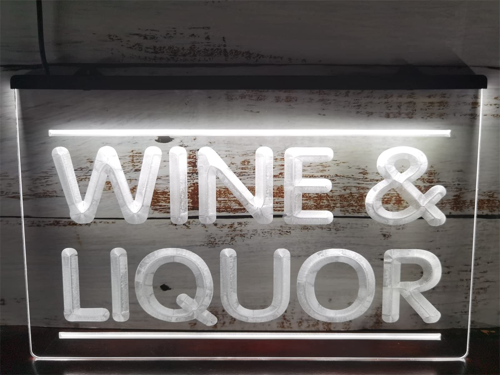 Wine and Liquor Store Neon Sign, Bar Decor LED Night Lights Wall Hanging Luminous Signboard, USB Powered Neon Lights with Switch,White,60x40cm