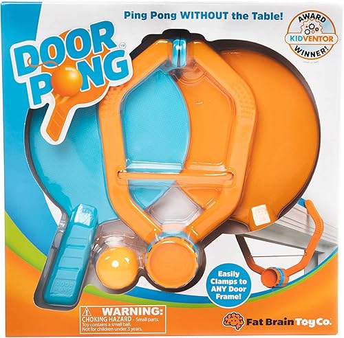 Fat Brain Toys Door Pong, juego de ping pong para puerta, juego activo para niños a partir de 6 años