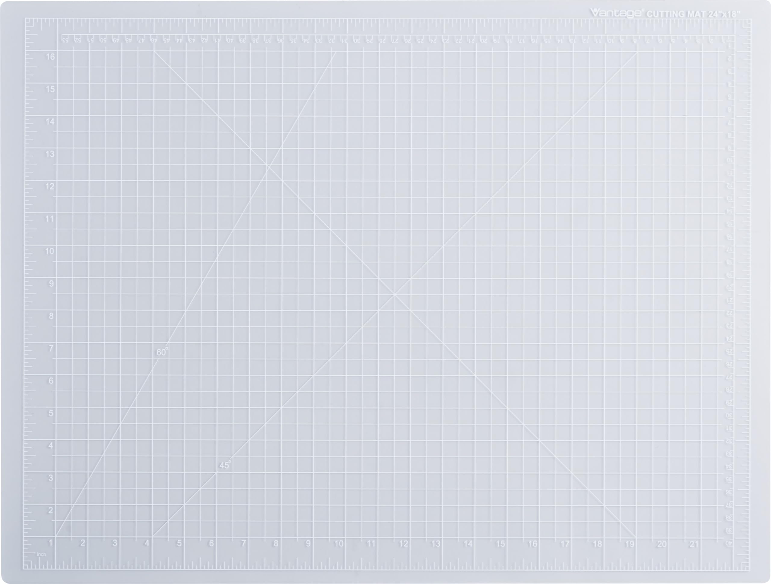 Dahle 10682 Vantage Self-Healing Cutting Mat, 18" x 24", Crystal Clear, 5 layer PVC Construction, 1/2" Grid Lines, Self Healing for Maximum Durability, Perfect for Cropping Photos, Sewing, and Crafts
