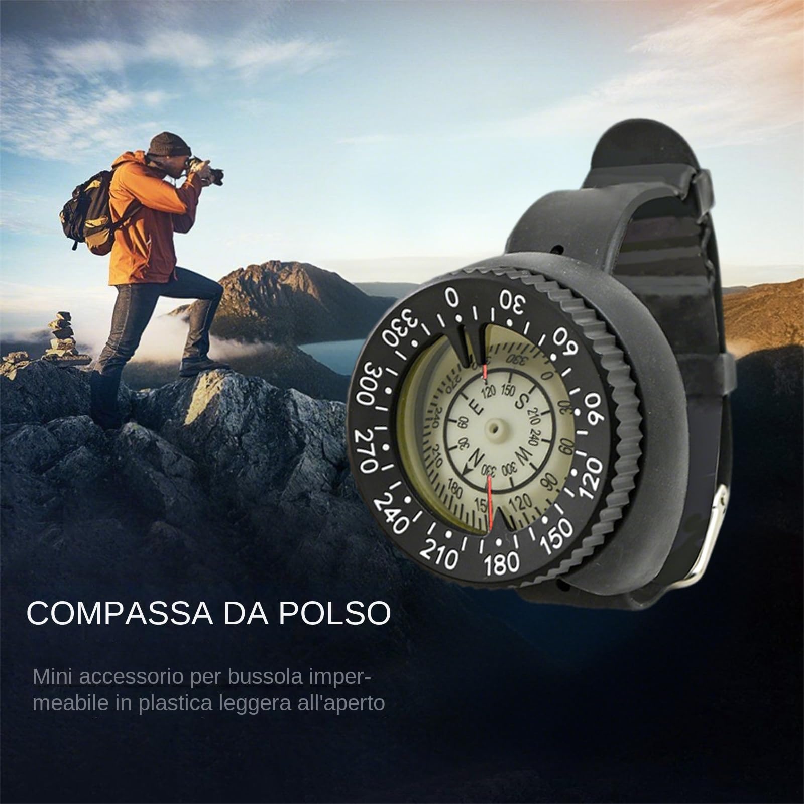 Sumergible - Herramienta De Navegación Luminosa Impermeable De ABS | Estilo Reloj De Pulsera Con Resistencia A La Corrosión Hasta 50 M De Profundidad | Ideal Para Buceo