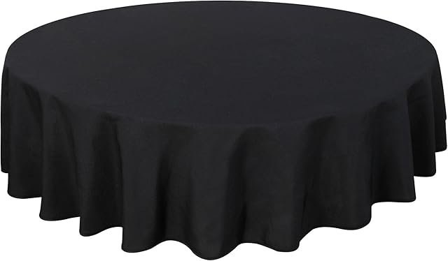 Home Direct Quality Round Fabric Tablecloth Table Cover 140cm 55" Black