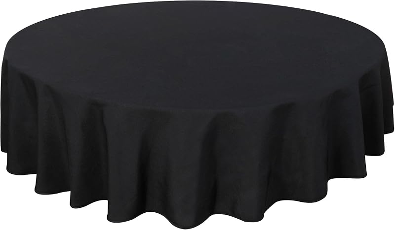 Home Direct Kerek Terítő 140 cm Fekete Textil Asztalterítő