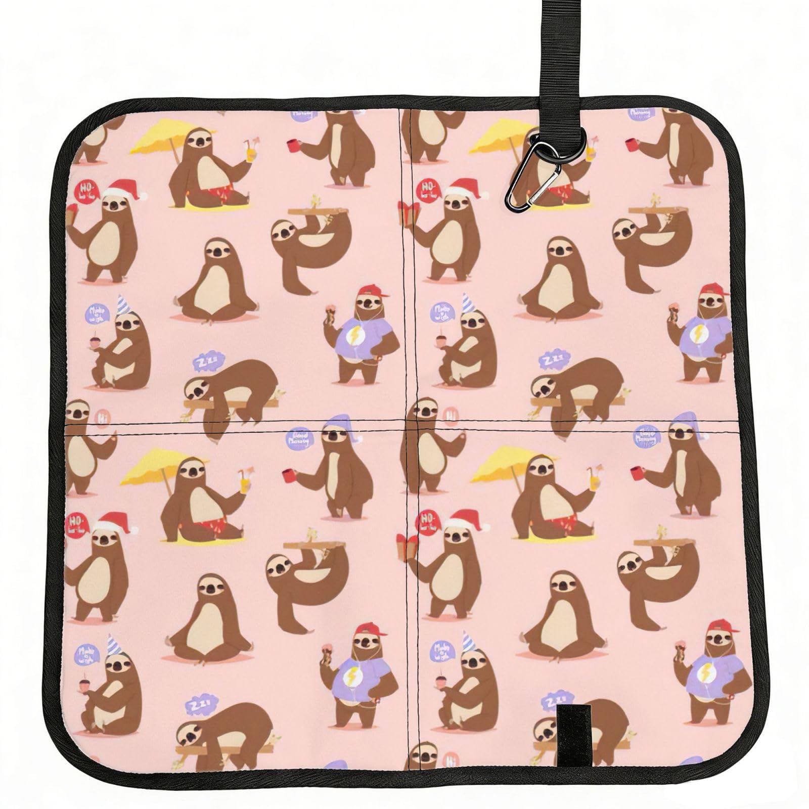 bghdfa Cute Sloth Print Outdoor Sitting Mat Waterproof Oxford Cloth Seat Cushion Folding Foam Camping Seat For Picnic