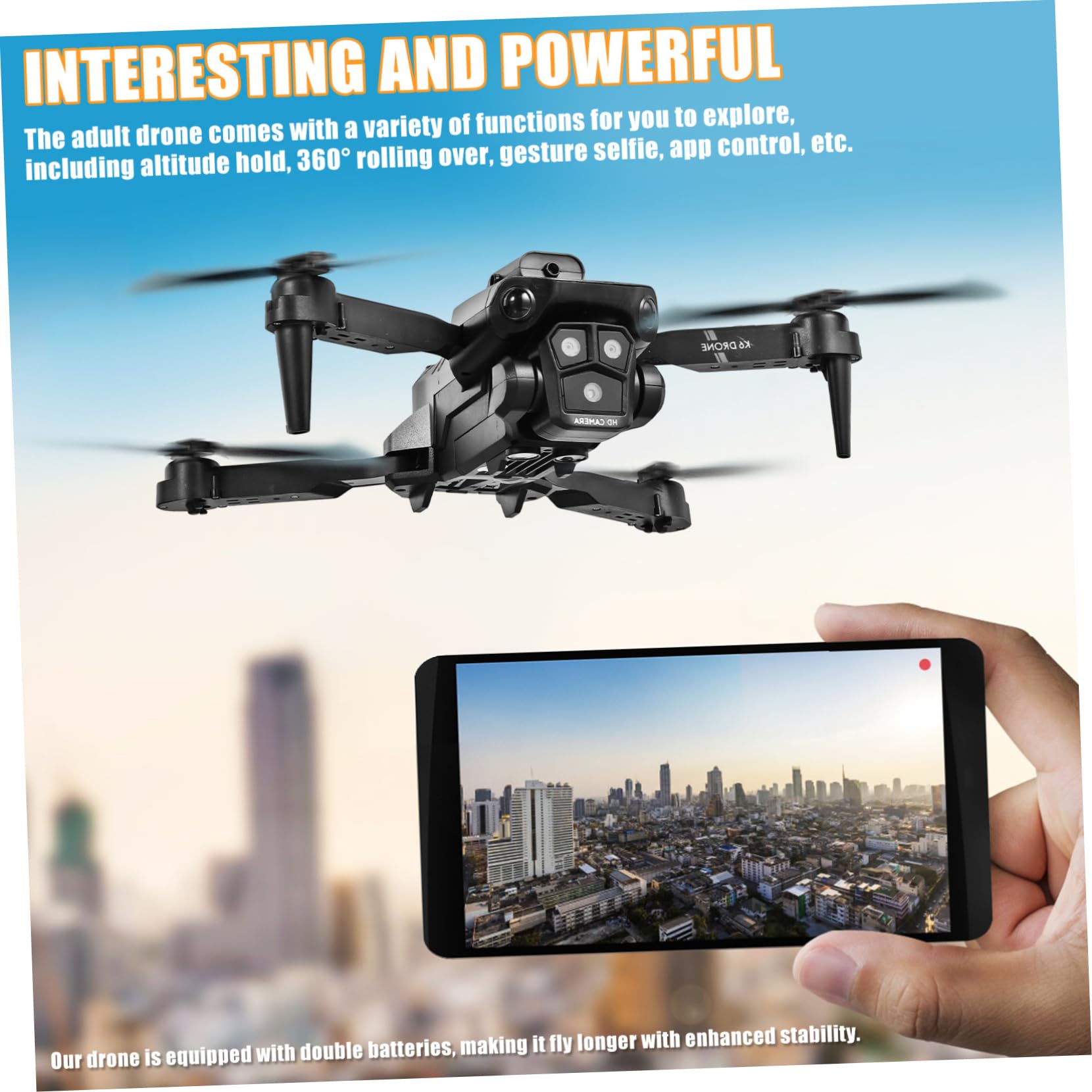 Dron con Cámara Modelo Max Plegable Abs Negro para Adultos