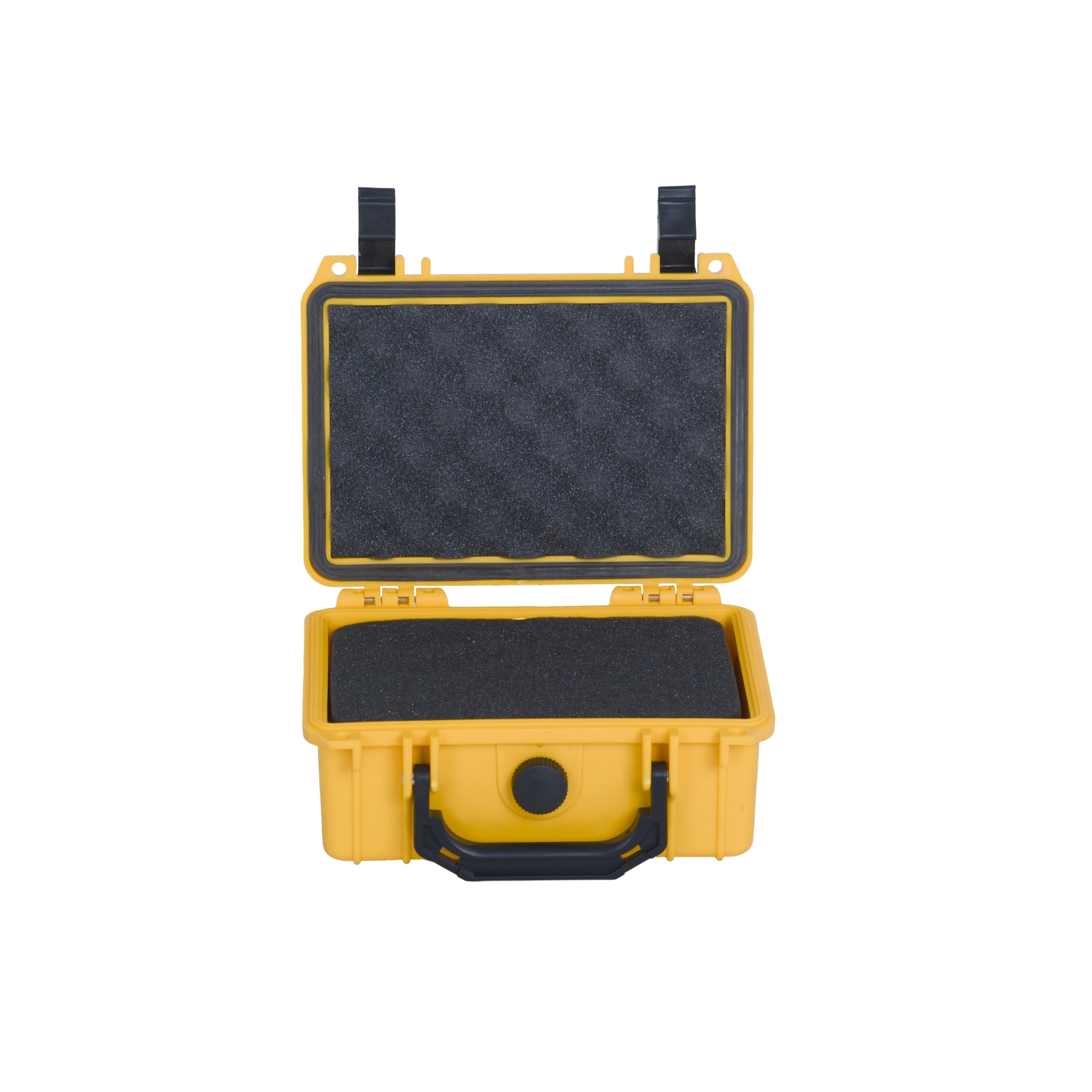 MEIJIA Funda rígida compacta impermeable IP67, espuma de ajuste personalizable, 8.1 x 6.6 x 3.54 pulgadas, apto para uso de drones, cámaras, equipos, lentes (amarillo)